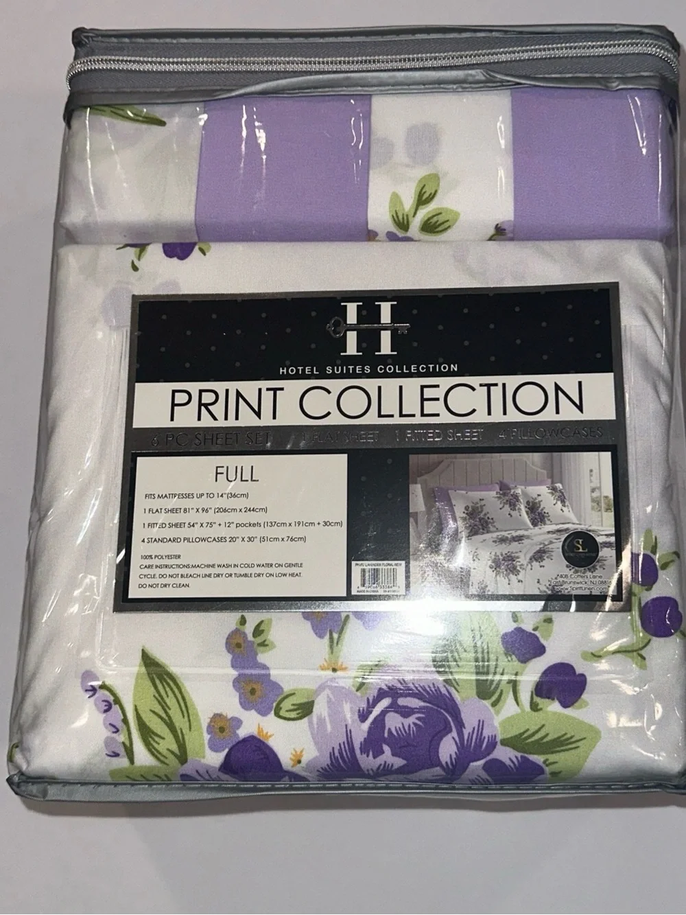 NEW Hotel Suites Collection Full - 6PC Floral Purple/Lavender Wrinkle Resistant